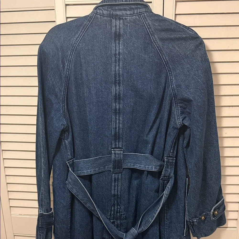 Madewell Blue Denim Trench Coat - Picture 5 of 6